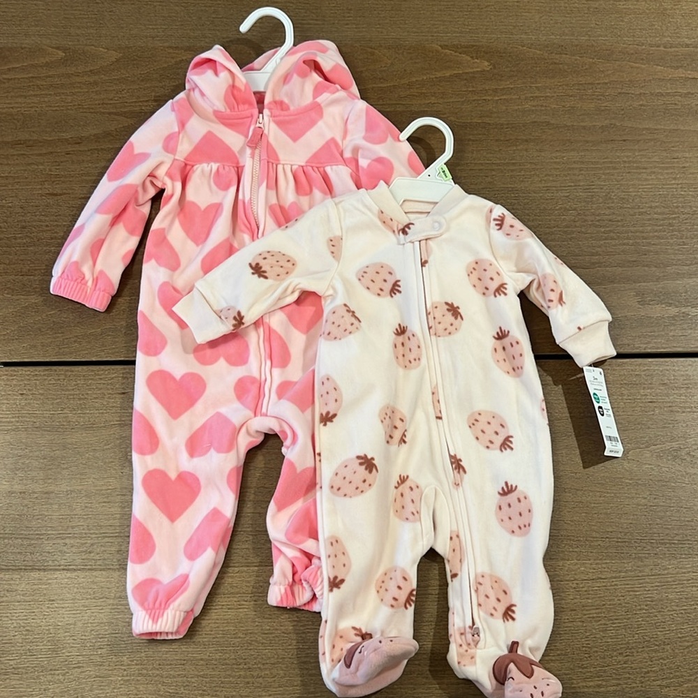 Two Fleece Zip Up Outfits